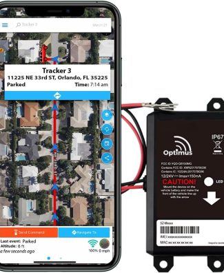 Optimus Wired GPS Tracker for Vehicles - Easy Installation on Car's Battery - Low Cost Subscription Plan Options